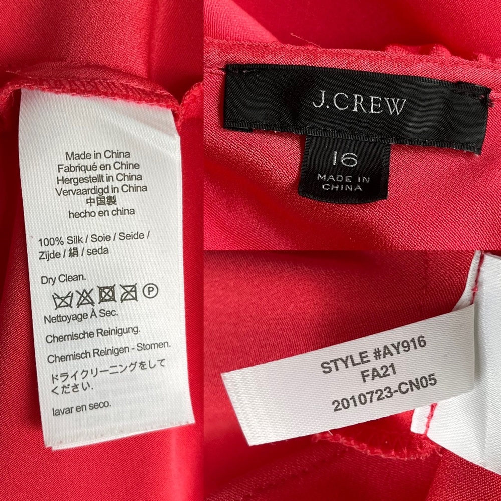 J. Crew Ruffle Silk Slip Dress Women’s 16 - Picture 9 of 10